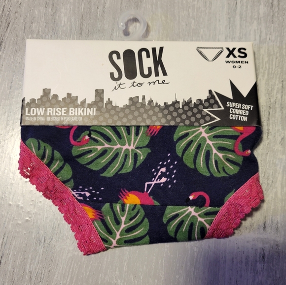 2/$10 Monstera Flamingo Low Rise Bikini Cotton Panties - Picture 1 of 2
